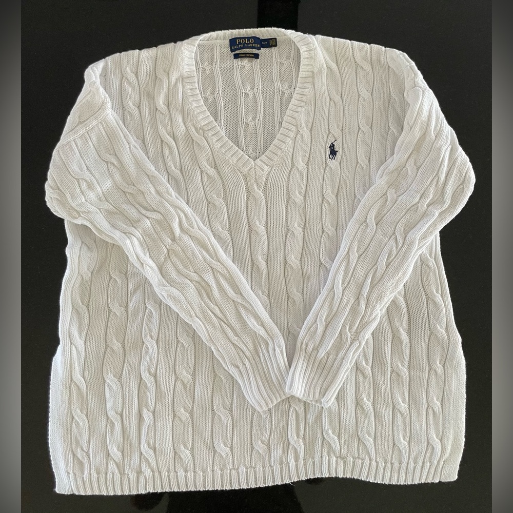 White polo Ralph Lauren sweater